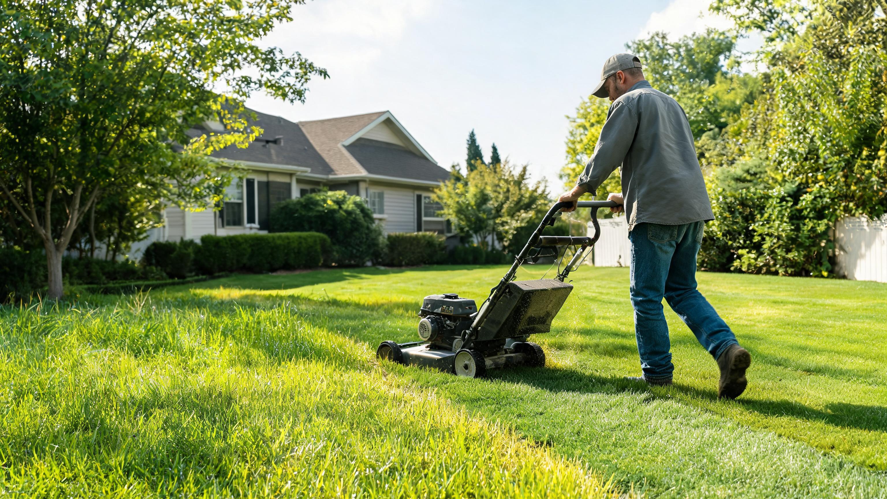 Lawn Maintenance in progress