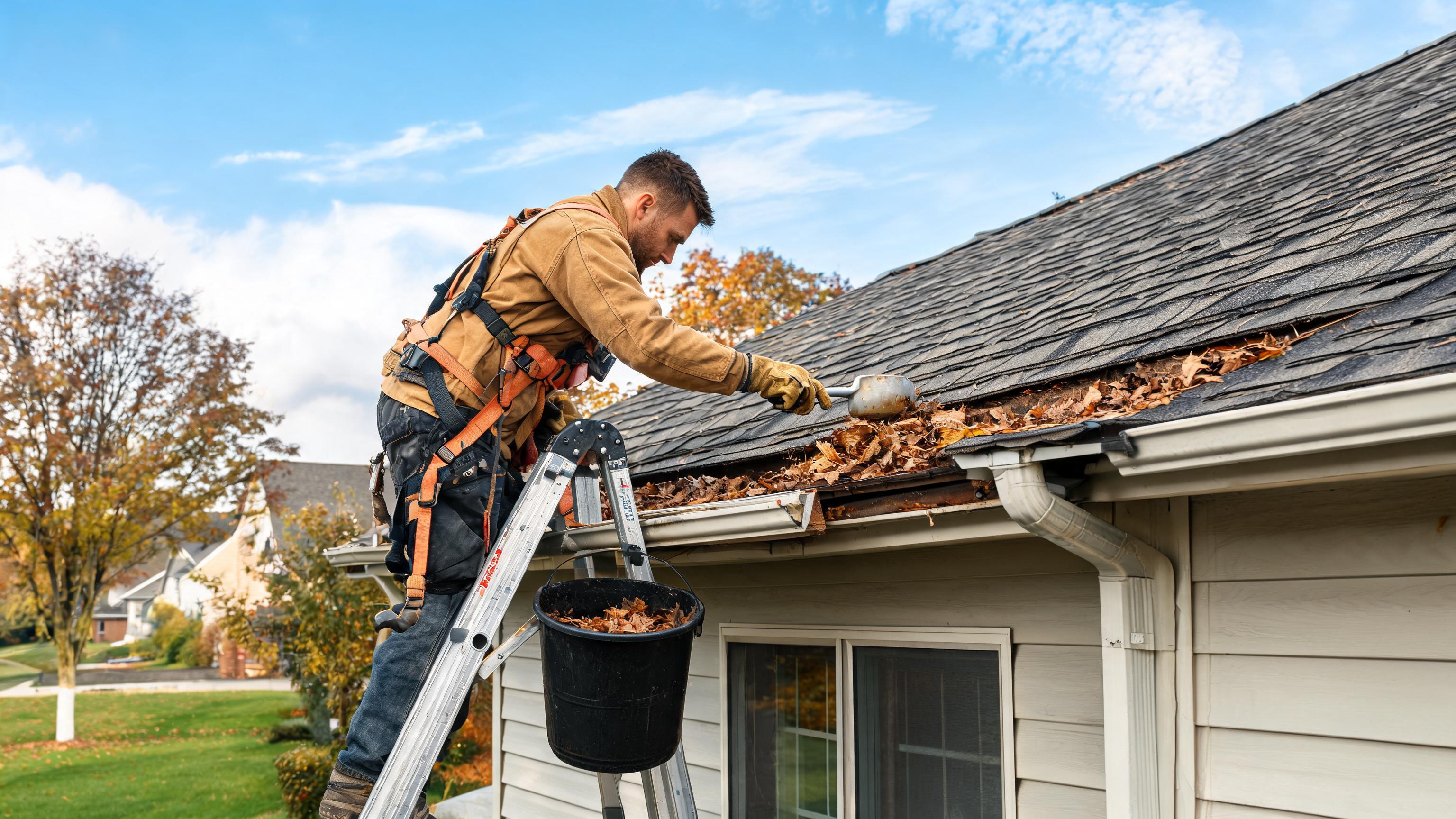 Gutter Cleaning in progress